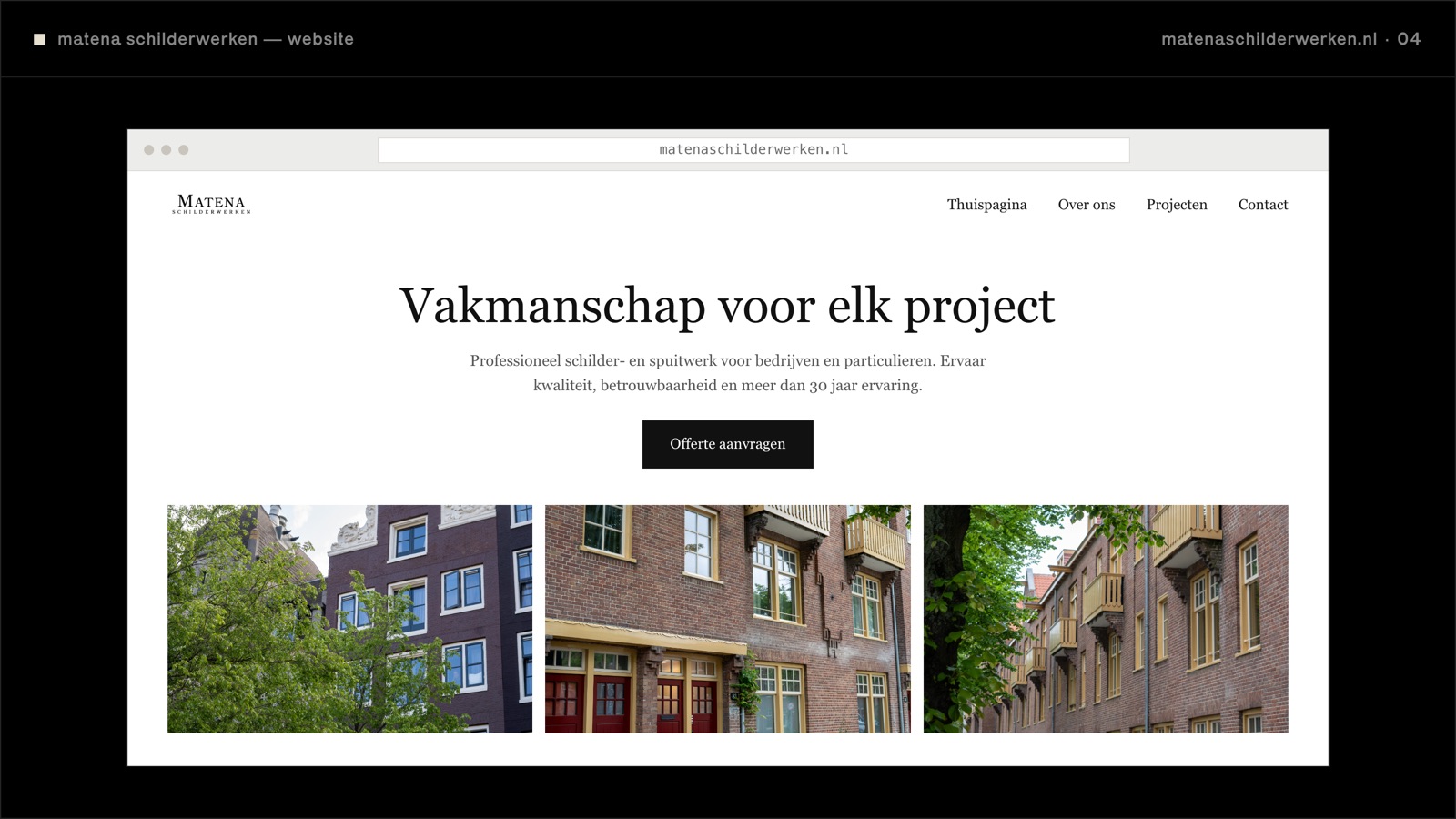 matena schilderwerken, de homepage van de nieuwe site